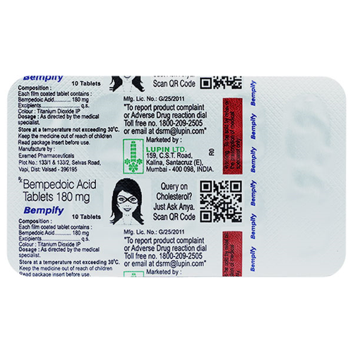 Bempify Tablet (Bempedoic acid) 180 mg