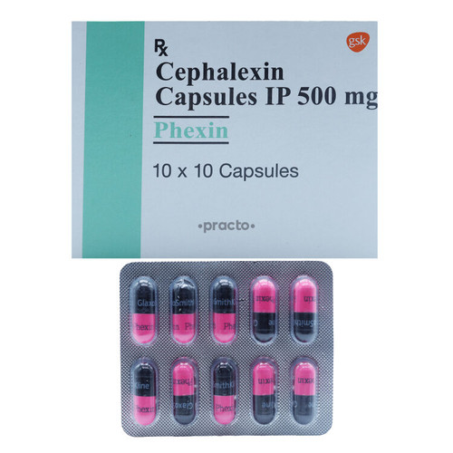 Cephalexin 500MG (Phexin) 100 Capsules
