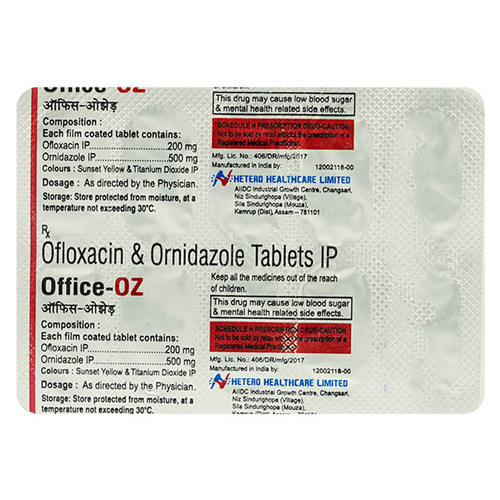 Office OZ Tablet (Ofloxacin 200mg /Ornidazole 200mg) 60 Tablet