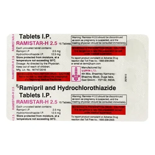 Ramistar-H Tablet (Ramipril and Hydrochlorothiazide) 5 mg